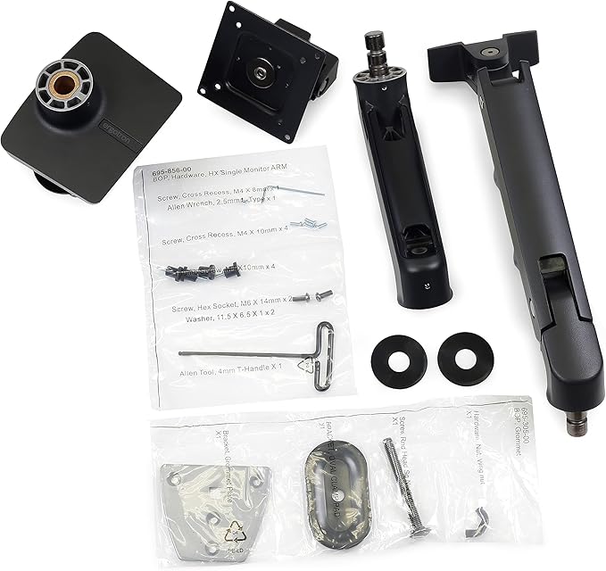 Ergotron – HX HD Premium Heavy Duty Gaming Monitor Arm, Single Monitor Desk Mount – for 1000R Curved Ultrawide Monitors Up to 49 Inches, 28 to 42 lbs, VESA 75x75mm or 100x100mm – HD Pivot, Matte Black