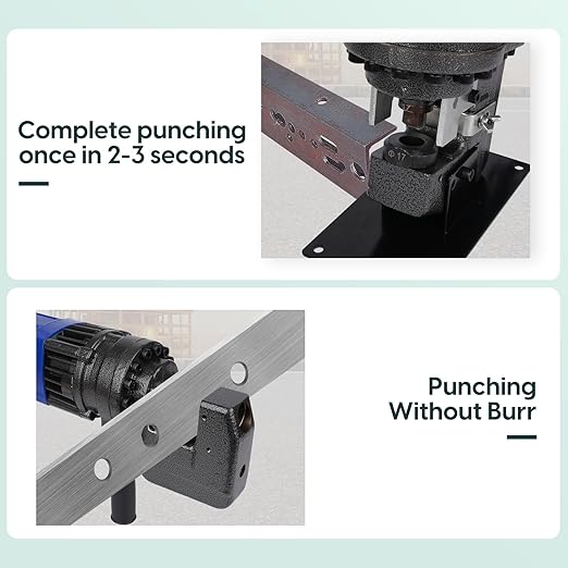 1300W Electric Hydraulic Hole Puncher, Electric Hydraulic Hole Punch for Metal Fast 2-3 Sec, Portable Steel Hole Punch with Dies Φ1/4" 3/8" 1/2" 11/16" 4/5" for Angle Iron Steel Aluminum Copper Plate