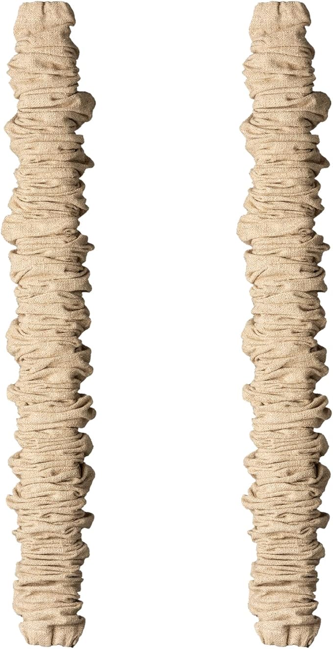 ELFCAB 2 PCS Chandelier Chain Cover & Fabric Cord Cover Each 6 Feet Long Use for Chandelier Lighting Wires, Easy to Install (Natural Jute)