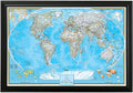 Canvas Classic World Map Pin Board – Framed Travel Map with Pins for Wall – Personalized Push Pin World Map for Tracking Journeys – 27.5" x 39.5" Black Frame