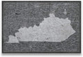 Conquest Maps Push Pin Kentucky Map Board - With Push Pins to Mark Kentucky Travels - Handmade in Ohio, USA - Design: Modern Slate