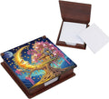 Moon Diamond Painting Kit Note Box,Memo Paper Storage Box Diamond Art,Sticky Note Holder Diamond Art,Diamond Painting Memo Pad For Office Desk. (Moon)