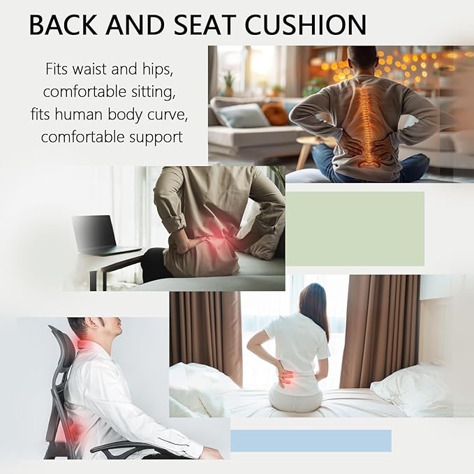 Celina Orthopedic Cushion, Celina Seat Cushion - Car Cushion with L Shaped Ergonomic Design, Memory Foam Seat Cushion for Office Chair, Car and Gaming Seat (Gray Mix)