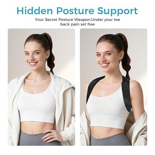 Posture Corrector for Women and Men, Invisible Mesh Breathable Back Brace, Adjustable Back Straightener, Relieves Shoulder, Neck, and Back Pain Large(Waist 30"-43")