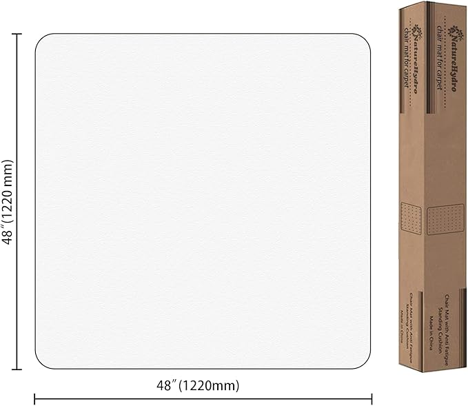 Naturehydro Office Chair Mat for Hardwood Floor - 48" x 48" Easy Glide Computer Desk Chair Floor Mat - Clear Plastic Rolling Chair Mat for Office & Home BPA and Phthalates Free (Square)
