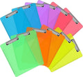Plastic Clipboards, PANDRI 12 Pack Clear Colored Clipboards, Low Profile Clip Board 12.5 x 9 Inch Standard Letter Size, Office Supplies Classroom