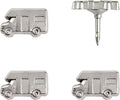 Motorhome Push Pins - Silver RV Pins - for Cork Board, Maps, or Lapel Pin Use - Designed in USA - Set of 4