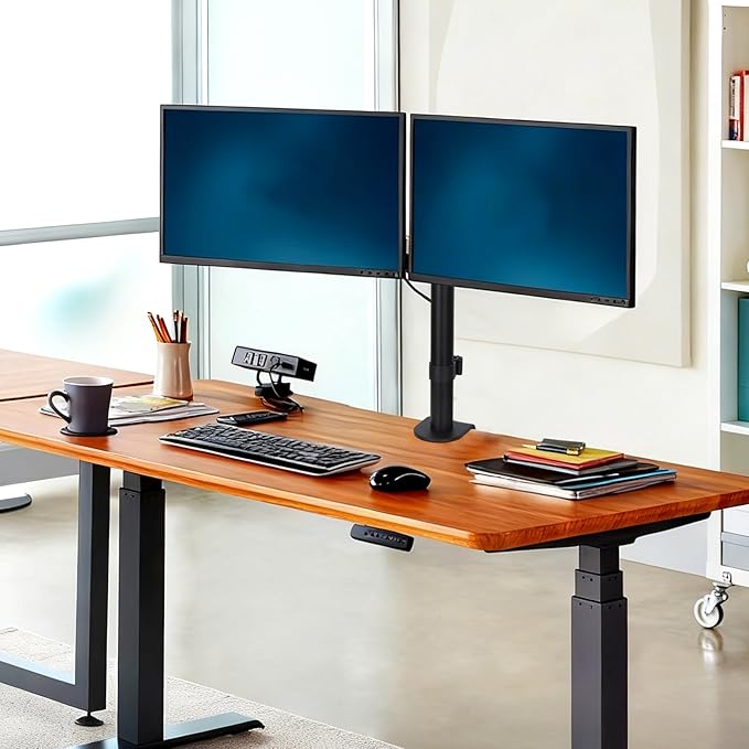 Dual Monitor Desk Mount for 13-27 Inch Screens Up to 22lbs Heavy Duty Fully Adjustable Double Arm Desk Stand Computer Monitor Arm Desk Mount with C Clamp/Grommet Base