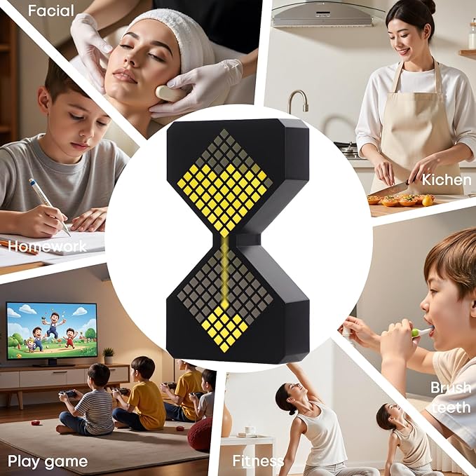 LED Digital Electronic Hourglass Gravity Induction Timer, 1 to 30 Minutes Free Adjustment,DIY Digital Timer, Suitable for Kitchen, Room, Classroom, Office (White)