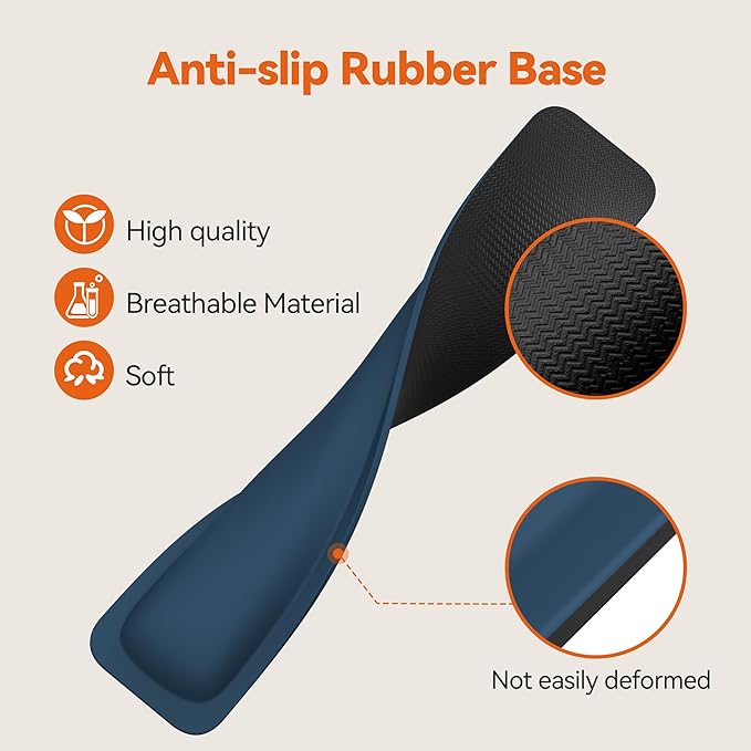 TECKNET Wrist Rest for Computer Keyboard, Thicken Memory Foam Wrist Support Pad for Keyboard, Ergonomic Palm Rest for Pain Relief, Anti-Slip Rubber Base, 17x3.3 in, 1 inch (25mm), Blue