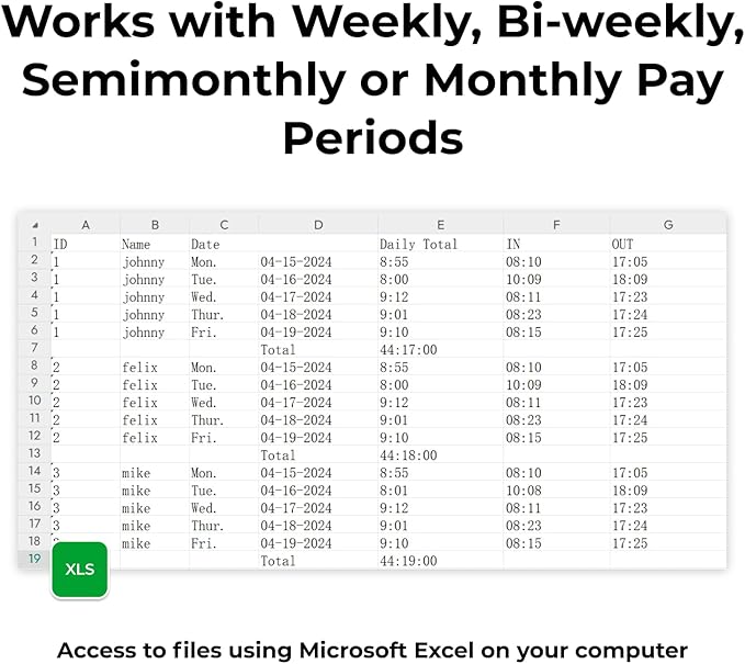 ANVIZ Time Clocks for Small Business Employees CX3 - No Monthly Fee No Software Required - Fingerprint Biometric Clock in and Out Machine - Right Out of The Box, Finger + RFID + Pin Punching