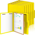 Skyygemm 12 Pcs Classification Folders Letter Size, 1 Divider Pressboard File Folder with Fasteners, Expanding File Organizer Bulk for Teachers, Clergy, Office, Church, Christmas Donations (Yellow)