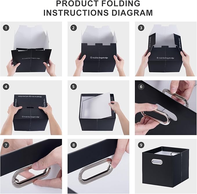 Oterri Cardboard File Organizer Box for Hanging File Folders Letter Size,Large File Box for Computer Desk,File Cabinet,Working Home,Office,Classroom (Black, Letter Size - 2 Packs-Large)