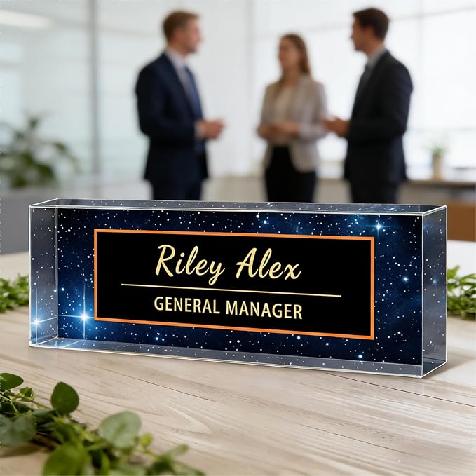 Custom Name Plate for Desk, Acrylic Name Plate Office Desk Decor for Women, Coworkers, Teacher, Employee Appreciation Gifts (S11)