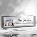 Teacher Desk Name Plate Personalized, Custom Name Plate for Desk, Acrylic Desktop Accessories, Office Gift & Decor for Women Men, Teacher Nurse Boss Employee Appreciation Gifts