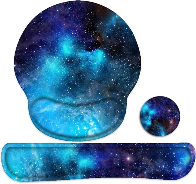 Keyboard Wrist Rest and Mouse Pad, Ergonomic Memory Foam Mouse Pad Wrist Support, Non-Slip & Pain Relief Mouse Pad and Keyboard Wrist Support, Comfortable Mousepad with Wrist Rest for Game, Office