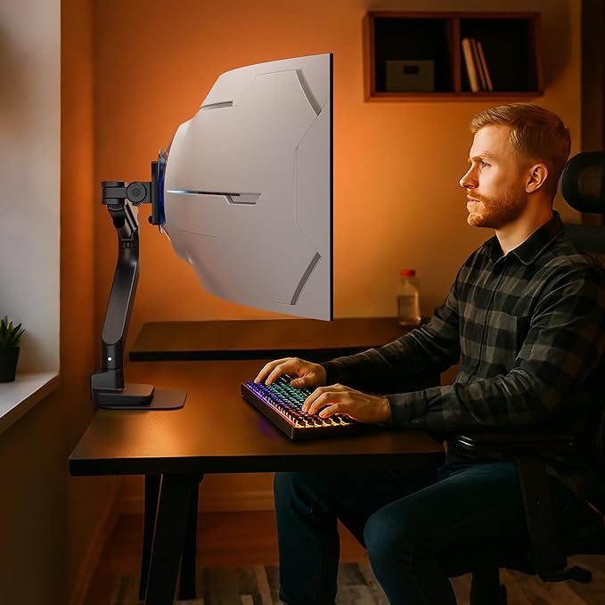 ARES WING Steel Monitor Mount Reinforcement Plate for Thin, Glass and Other Fragile Tabletop, Steel Monitor Stand Plate Compatible with Most C-Clamp and Grommet Monitor Arms, Black