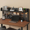 Clamp On Desk Shelf Desktop Hutch Bookshelf Desk Organizer Storage Shelves with Pegboard DIY Display Stand Adjustable Space-Saving Suitable for Dormitories,Studies,Offices,Workbenches