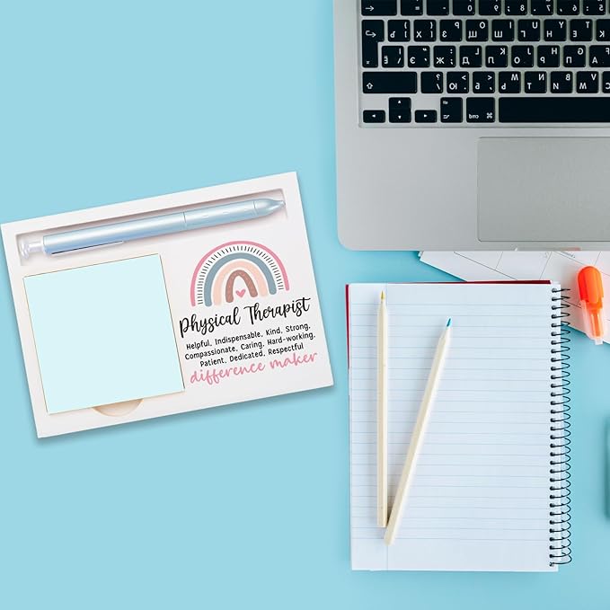 Physical Therapist Office Supplies Sticky Note Holder Decor, Physical Therapist Thank You Appreciation Gifts for Women Self-Stick Note Pad Holders W2B15