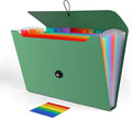 Expanding File Folder, Accordion File Organizer for Sorting Documents and Papers, 13 Pockets File Storage Organizer for Home, Travel and Office Use (Green)