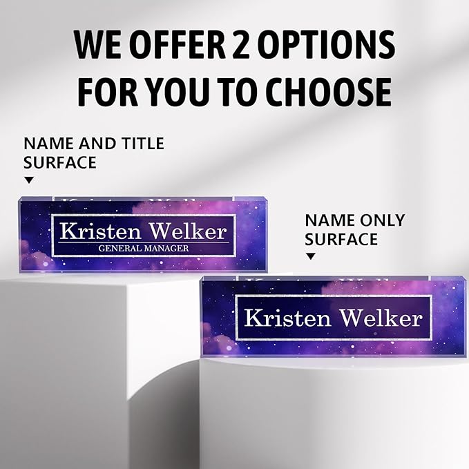 Personalized Name Plates for Office - Gifts for Teacher, Boss, Employee Appreciation - Office Desk Decor (Nebulae)