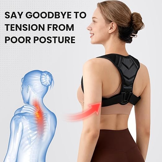 Posture Corrector for Men & Women, Adjustable Upper Back Shoulder Brace, Back Straightener for Neck, Spine Alignment, Improve Posture, Comfortable & Breathable,S/M