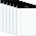Alitte Legal Notepads 5x8, Pack of 6 - Perforated Narrow Ruled Writing Pad - Premium Thick Paper, No Ink Bleeding - Blank Legal Pads For Home, Office, School, Business - 50 Sheets Per Notebook