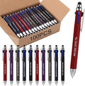 Yexiya 100 Pack 4 Color Retractable Pens Multicolor Ballpoint Pens Bulk 2 in 1 Stylus for Touch Screens Office Nurses Teachers Work Party Favors Gift (Inspirational Quotes)