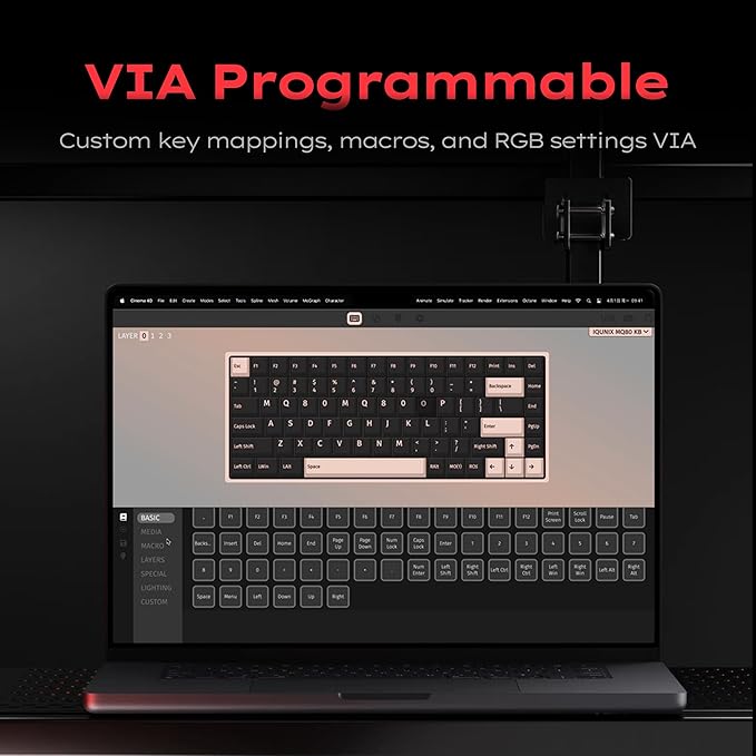 IQUNIX MQ80 Low Profile Mechanical Keyboard for Work and Gaming Tri Mode Wireless Wired CNC Aluminum Hot Swappable RGB Backlit Long Battery Life VIA Support (Silver)