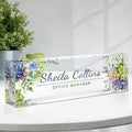 Custom Name Plate for Desk, Employee Appreciation Gifts, Acrylic Desk Name Plate Personalized, Office Desktop Accessories, Office Decor Gifts for Coworkers Boss Teacher (Succulents)