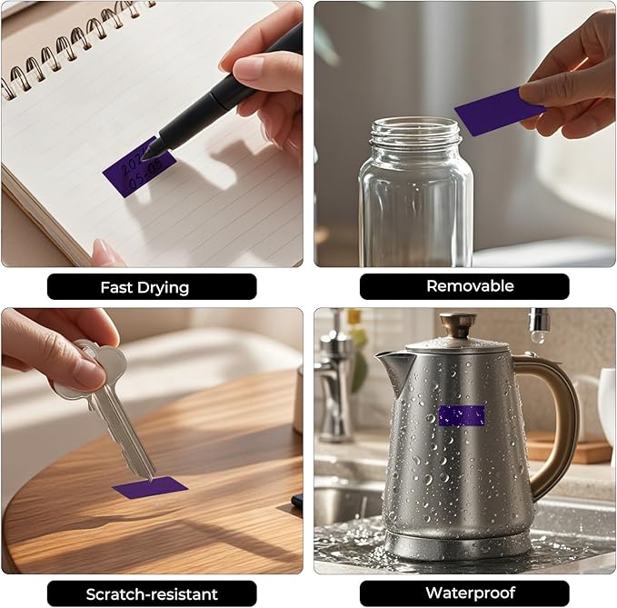 FINDAT Colored Stickers 1.57×0.75 Inch Vinyl File Folder Sticker Purple Rectangle Removable Waterproof Color Coding Moving Label for Boxes Office Inventory Labeling 160 PCS