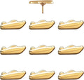 Motor Boat Push Pins - Gold Speedboat Map Pins for Cork Boards, Maps, or Lapel Use - Designed in USA - Set of 10