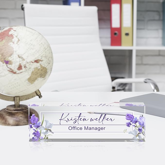Name Plate for Desk Desk Name Plate Personalized, Office Desk Decor for Women & Men, Employee Appreciation Gifts The Office Gifts for Boss, Manager, Teacher, Nurse