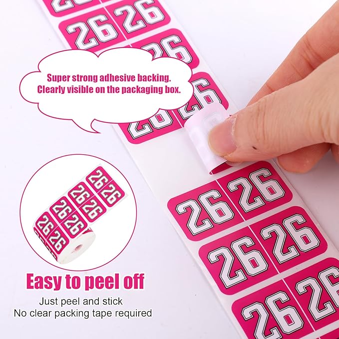1000pcs 2026 Year Stickers, 3/4x1-1/2 Inch 26 Year Colored Self-Adhesive Stickers File Folder Labels Decals for Tab File Folders Office Supplies (Rose Red)