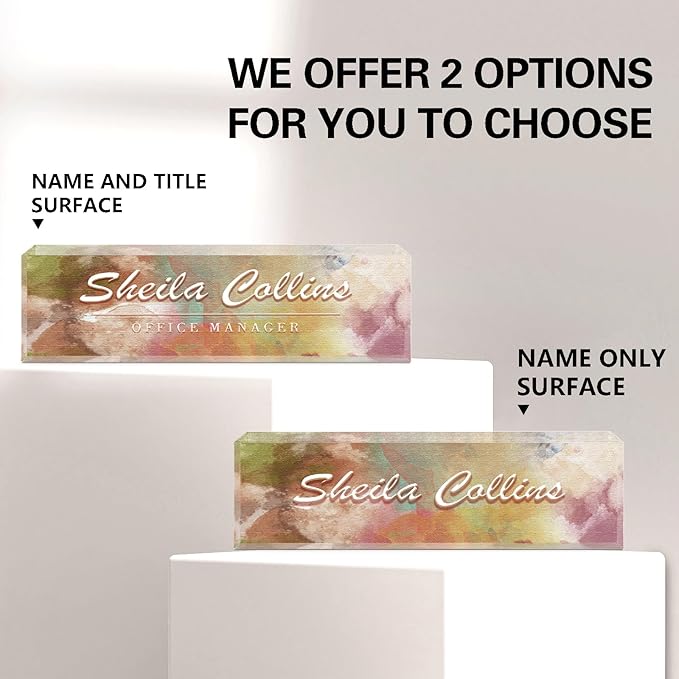 Custom Acrylic Name Plate for Desk, Employee Appreciation Gifts, Office Decor, Personalized, Funny Gifts for Coworkers, Boss, Teacher (Colorful)