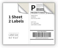 KKBESTPACK Half Sheet Shipping Labels for Laser and Inkjet Printers – 2 Per Page Self Adhesive Mailing Labels – White 8.5 x 5.5 (200 Labels) (2LP)