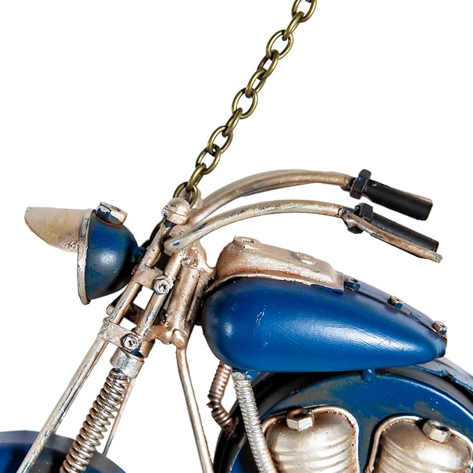 YCHTEWY-Vintage Metal Motorcycle Wall Clock - Battery Operated, Unique Home & Office Decor Gift, Stylish Art Deco Design(B)