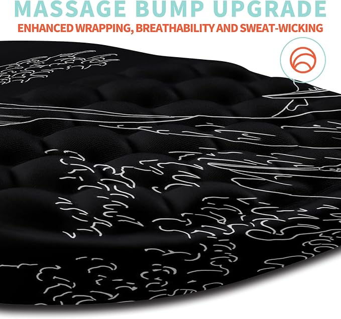 Ergonomic Mouse Pad Wrist Support with Memory Foam Massage Bulge, Carpal Tunnel Pain Relief Mousepad Wrist Rest for Mouse(12x8 inch,Sea Wave)