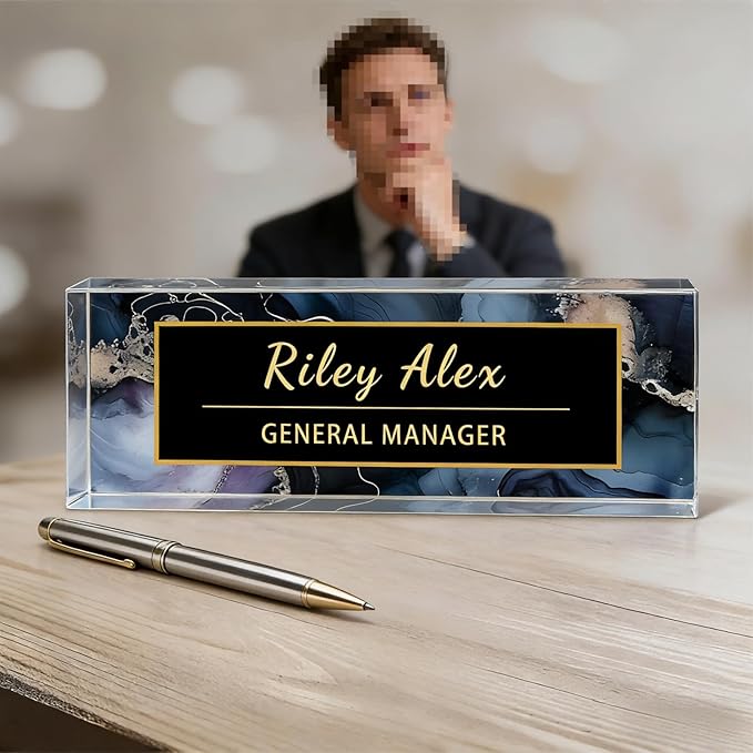 Desk Name Plate Personalized, Office Decor Cute Desk Accessories for Employee Appreciation Gifts Office Gifts for Boss, Teacher (S4)