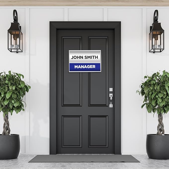 5 Pack Curved Office Business Door Sign Display, Aluminum Wall Mount Name Plate Holder with 8.5" x 11" Adhesive Tape Cubicle Office Door Name Plate Holder