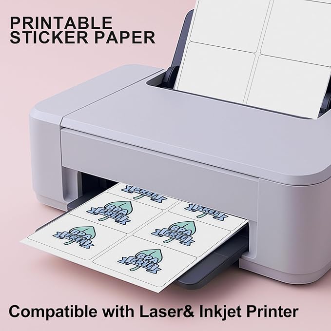 3-1/3" x 4" Shipping Labels, 2880 Address Labels, Mailing Stickers Compatible for Laser/Inkjet Printers - Matte White, 6 Up per Sheet, 480 Sheets