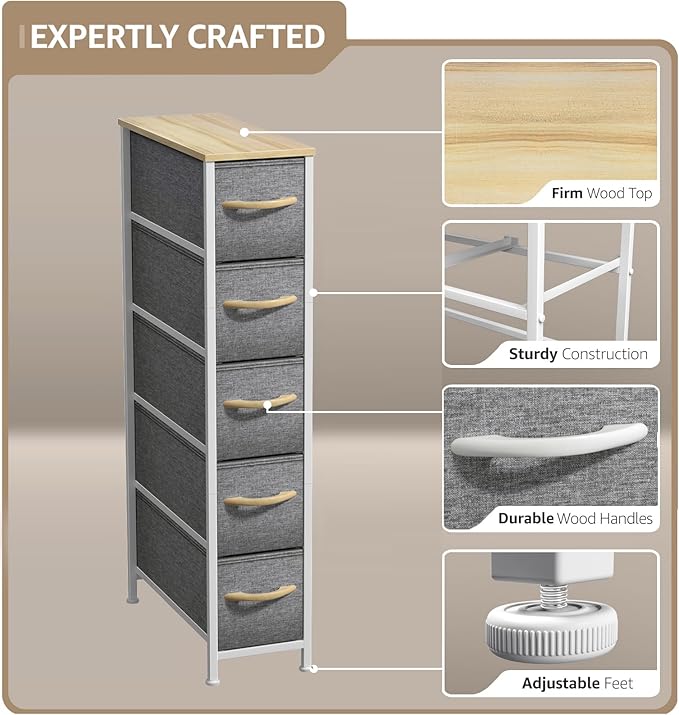 Sorbus Kids Dresser with 5 Drawers - Storage Unit Organizer Chest for Clothes - Bedroom, Kids Room, Nursery, & Closet