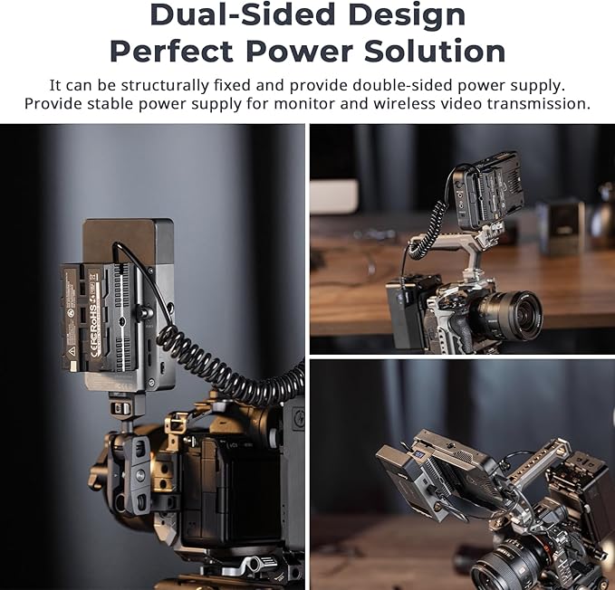 SmallRig D-tap to Dual-Sided NP-F Dummy Battery, with USB-C, DC Port, LED Display, for NP-FZ100/ LP-E6NH/ LP-E6P/ EN-EL15C/ DMW-BLK22 Dummy Batteries,Monitor and Wireless Video Transmitters