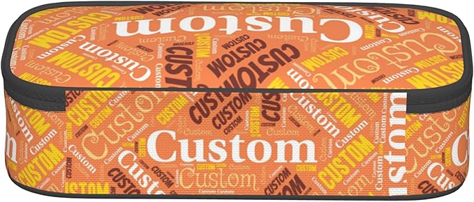 Custom Pencil Case with Name, Personalized Pen Bag Add Your Image Text, Large Storage Students Stationery Pen Box with Zipper Durable Pencil Box for Girls Boys Office School