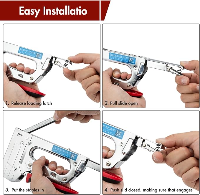 Arrow T55BL Staple Gun Kit, Heavy Duty Manual Stapler with 3750 Pieces T50 1/4", 3/8", 1/2" Staples, Soft Rubber Grip, for Upholstery Professional Projects