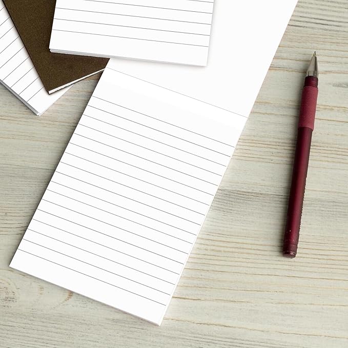 MuiAng 6 Pcs Perforated Note Pads College Ruled - 4" x 6" Inch Writing Notepad for Daily Planning - Perforated Small Notepads with 31 Sheets per Pad - Ruled Papers