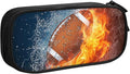 Sports-Themed Football Pencil Case for Kids Boys Girls, Big Capacity Black Pencil Pouch, Cool Pencil Bag Portable Stationery Storage Box Desk Pen Bag for School Office