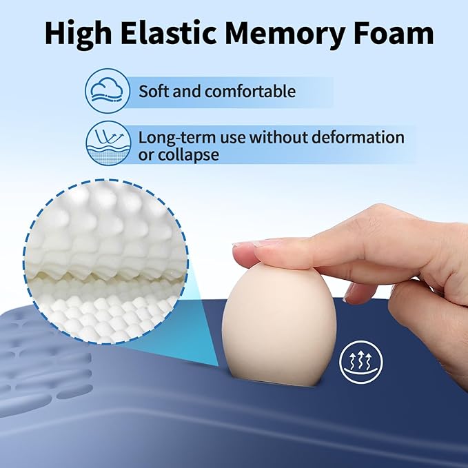 YIWEI Ergonomic Mouse Pad with Wrist Rest - Comfortable Office Mousepad with Memory Foam Wrist Support for Carpal Tunnel Relief, Mouse Pads with Non-Slip Base for Gaming and Home (Gradient Blue)