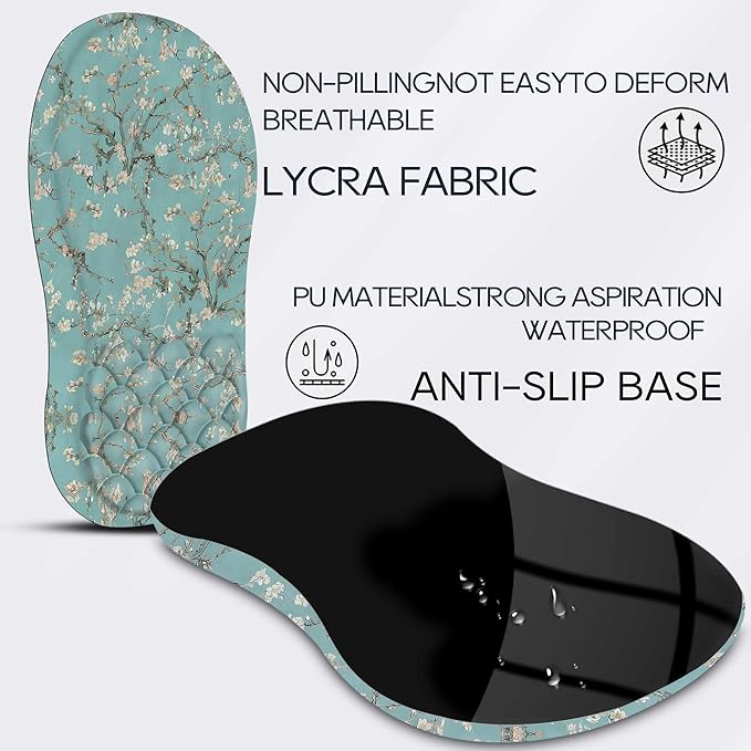 Mouse Pad Wrist Support, Ergonomic Mouse Pad with Wrist Rest, Comfortable Flower Mouse Pad for Laptop, Pain Relief Mousepad with Non-Slip Pu Base