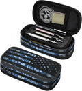 American Flag Style Pencil Case for Kids Adults, Camo Pencil Box for Boys Girls, Blue Pencil Pouch Big Capacity Portable Stationery Storage Desk Pen Bag for School Office